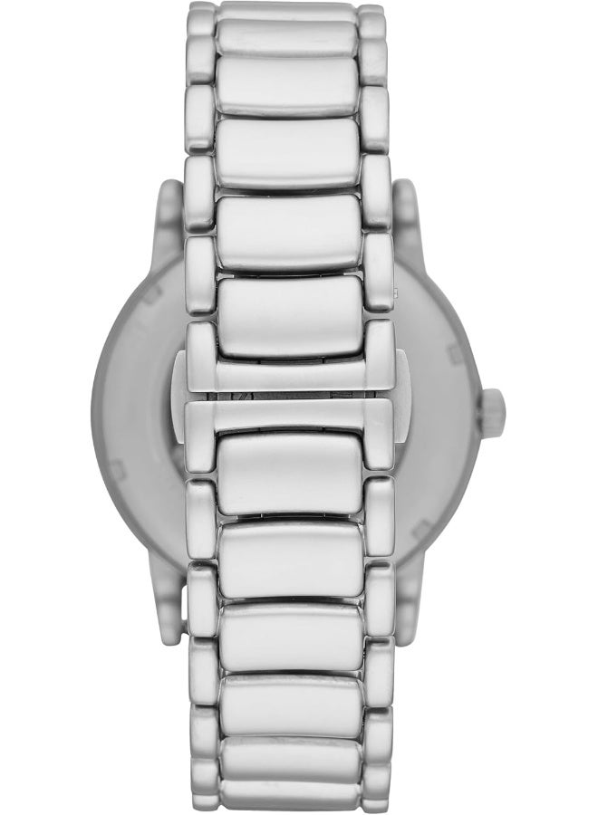 EMPORIO ARMANI Men Automatic Silver Stainless Steel Watch - Image 3
